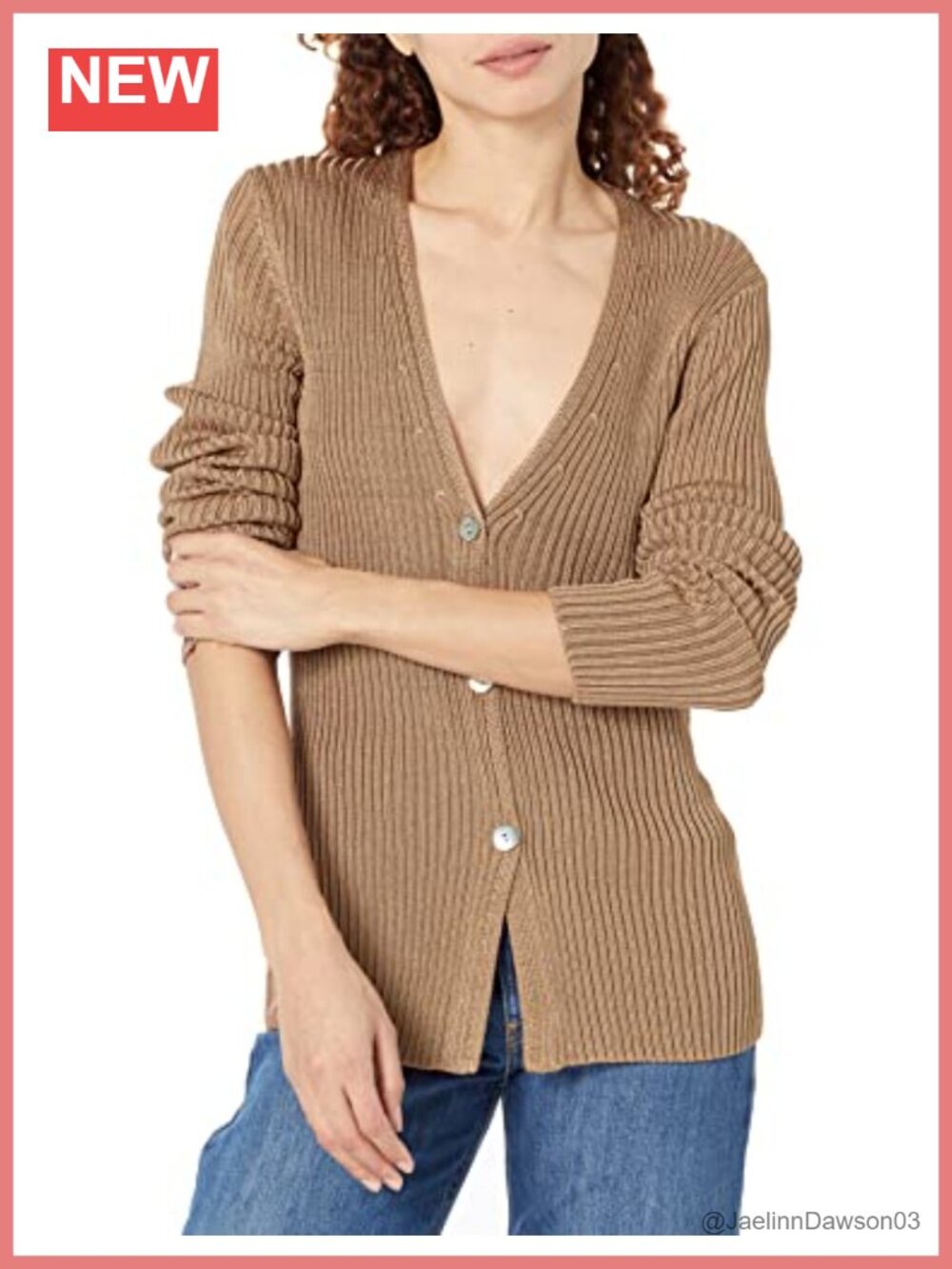 Ribbed Button Front V-Neck Cardigan Slim Fit Long Sleeve Sweater